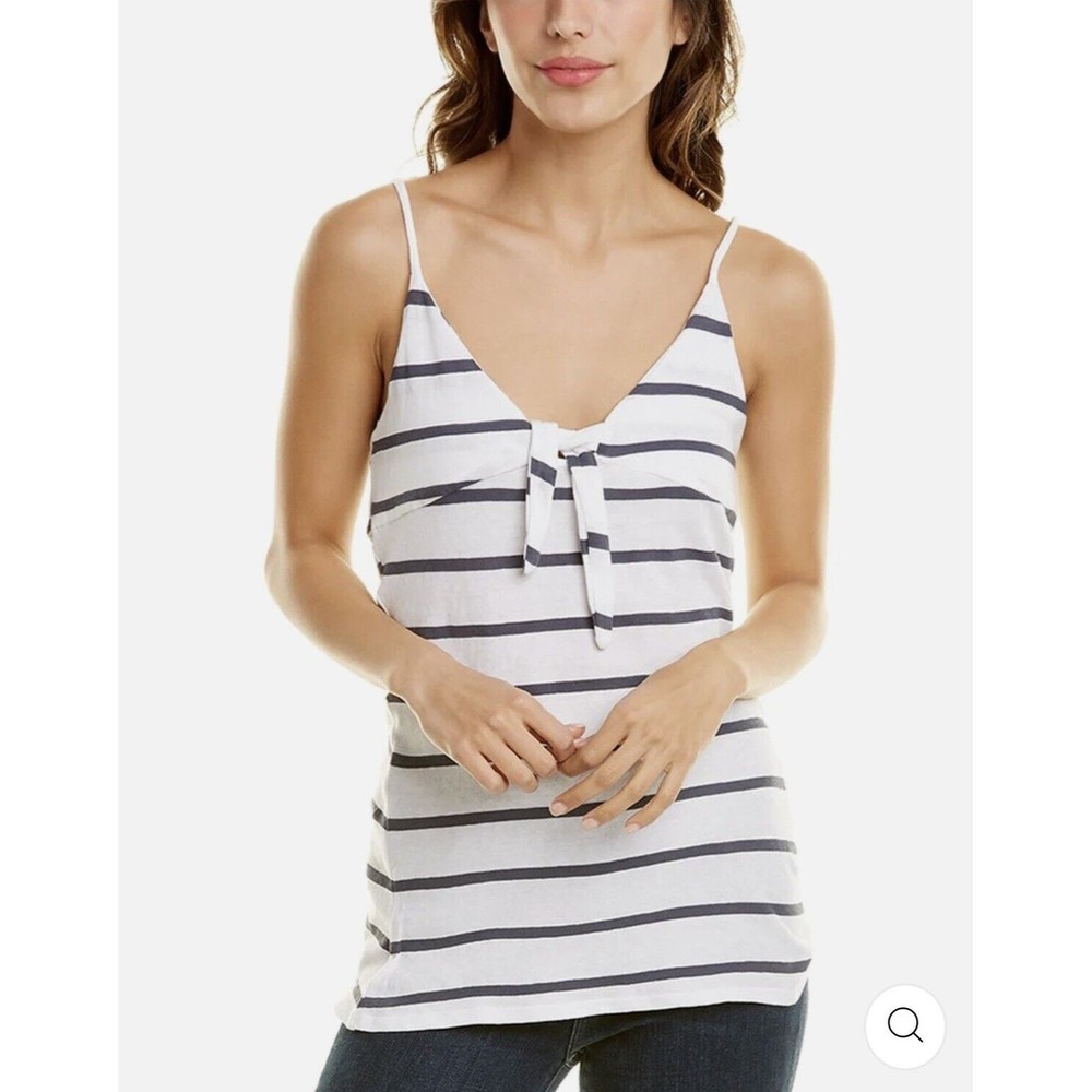 Chaser Cotton Knot Front Striped Cami Women’s Medium NWT